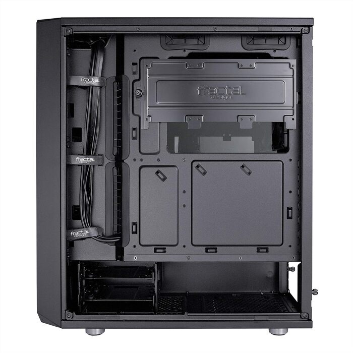 Корпус для комп'ютера Fractal Design Meshify C, компактний, з високою вентиляцією, 2 вентилятори, скляна панель, USB 3.0, чорний
