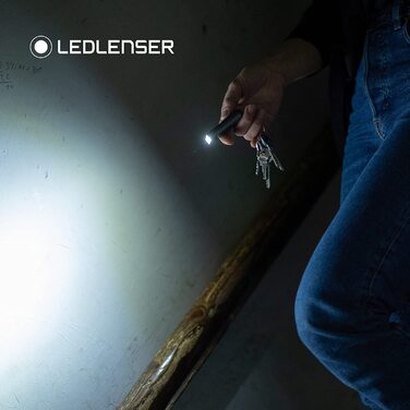 Ліхтарик Ledlenser K6R Safety 400 лм із сиреною, USB, сірий — компактний брелок-ліхтарик, акумуляторний, з тривожним сигналом