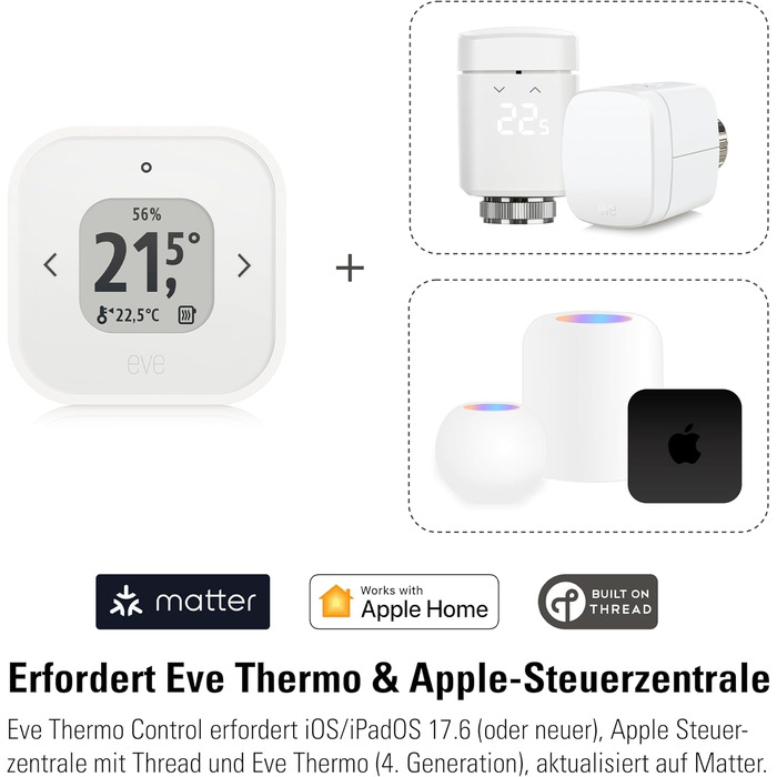 Розумний термостат для радіатора Eve Thermo Control (Matter), білий