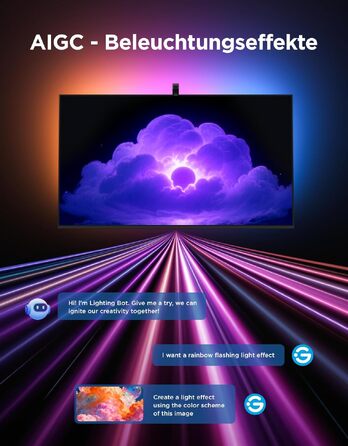 Розумна підсвітка для телевізора Govee TV Backlight 3 Lite з Fish-Eye корекцією, для ТВ 55-65 дюймів (1.8м)