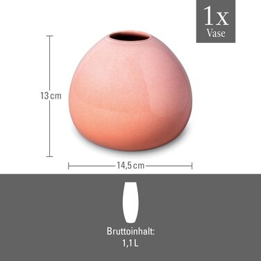Ваза для квітів Villeroy & Boch Perlemor Coral Drop 14,5x14,5x13 см коралова