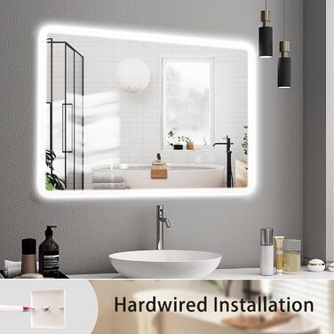 Дзеркало для ванної кімнати Sanitemodar LED 50x70 см з підсвічуванням, антизапар, сенсорне керування