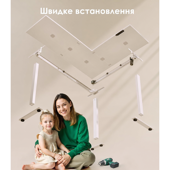 Офісний стіл OffiGo L-подібний, 160 x 120 см, регульована висота, електричний, кутовий, ергономічний, білий