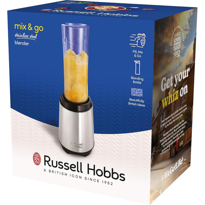 Стаціонарний блендер Russell Hobbs 23472-56 для смузі та коктейлів, 23500 об/хв, чаша 600 мл (BPA-free), нержавіюча сталь