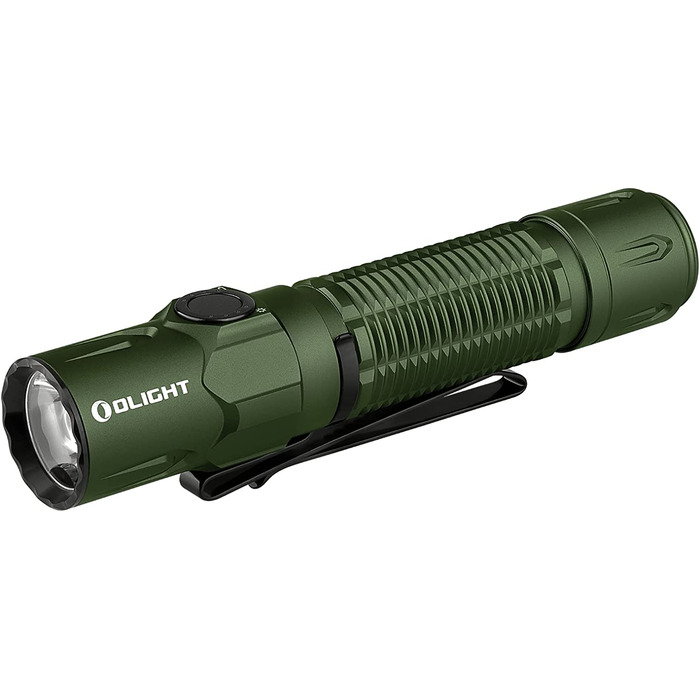 Тактичний ліхтар OLIGHT Warrior 3S 2300 люменів, 5 режимів, USB-заряджання, з датчиком відстані, водонепроникний IPX8, для кемпінгу, туризму, виживання, пошуку, зелений