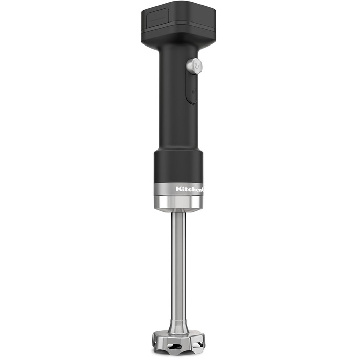 Блендер заглибний KitchenAid Go Cordless з акумулятором, 1л, чорний (матова чорна поверхня), з насадкою-міксером та подрібнювачем, нержавіюча сталь, захист від подряпин