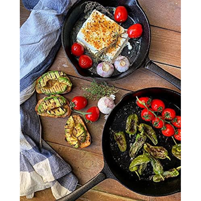 Набір з 3 чавунних сковорідок 16см, 20см, 24см BBQ-Toro