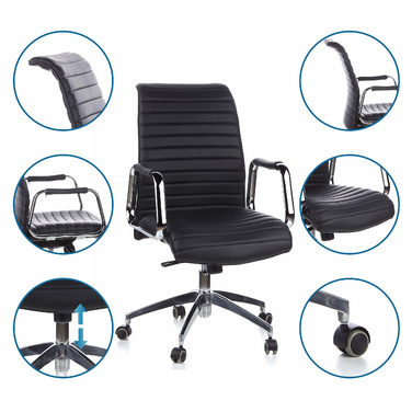 Крісло офісне ASPERA 10 Nappa Leather Black hjh OFFICE