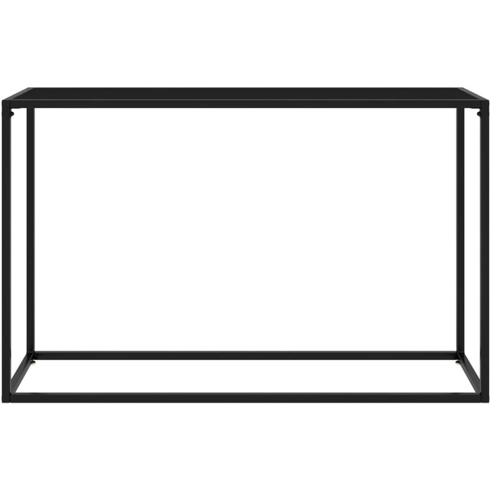 Консольний стіл vidaXL скляний чорний 120x35x75 см – туалетний, приліжковий, бічний, для коридору, стільниця з загартованого скла