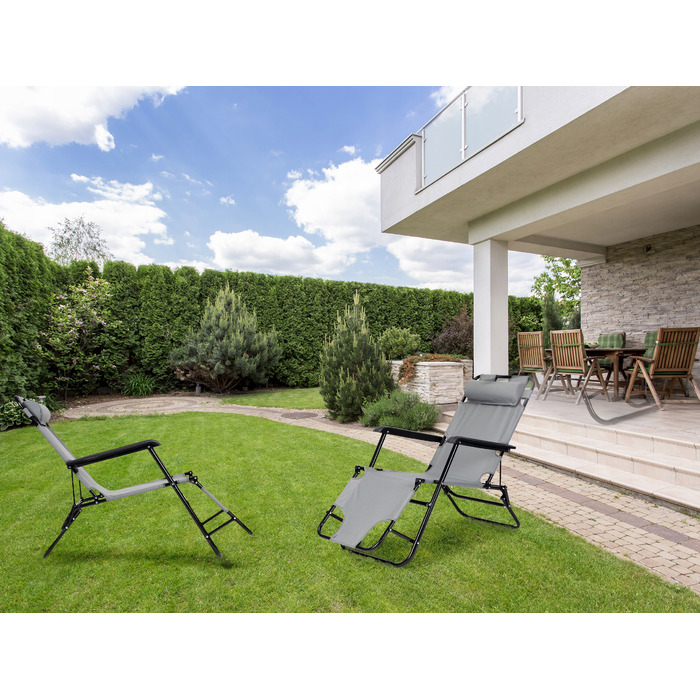 Шезлонг металевий сірий ModernHome