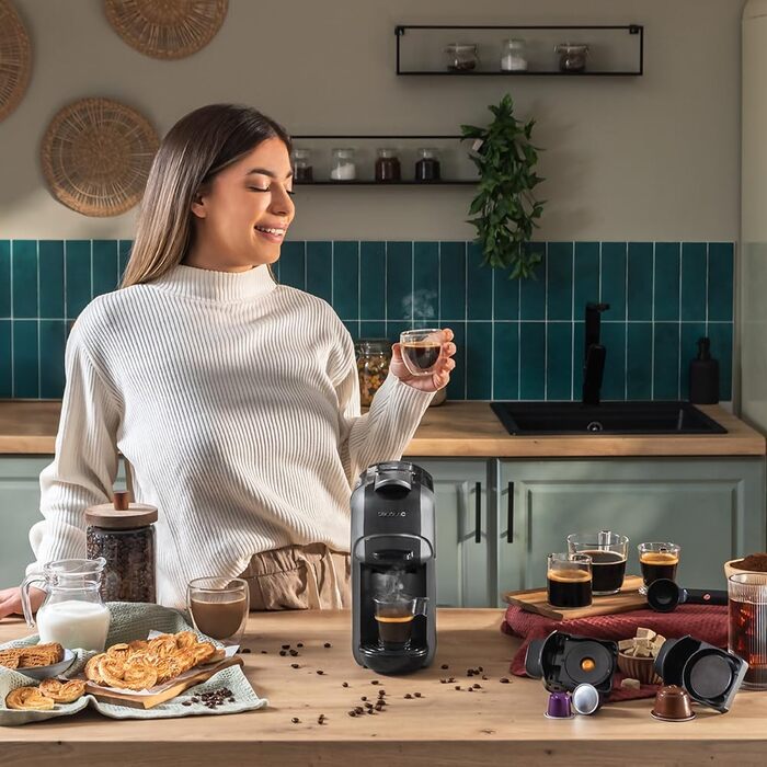 Кавомашина Cecotec Freestyle Compact Black - 1350W, 20 Bar, 4-в-1, Thermoblock, Forcearoma, для кави, Dolce Gusto, Nespresso, K-Fee (600ml)