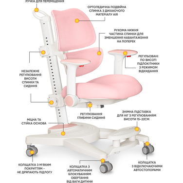 Дитяче крісло Mealux Space Air Pink (арт.Y-609 KP)