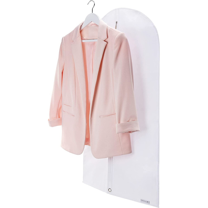 Дихаючий чохол для одягу Hangerworld 100 см, білий, з отвором для транспортування, набір 3 шт.