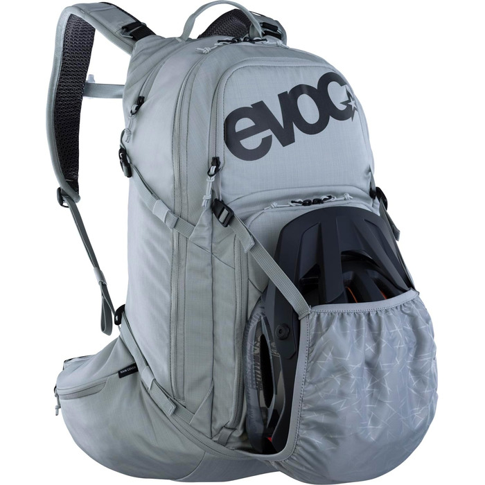 Рюкзак EVOC EXPLORER PRO 30 л срібний, система AIR FLOW CONTACT, AIRO FLEX пояс, відсік для питної системи та дощовик, комфортний міський та туристичний рюкзак преміум-класу