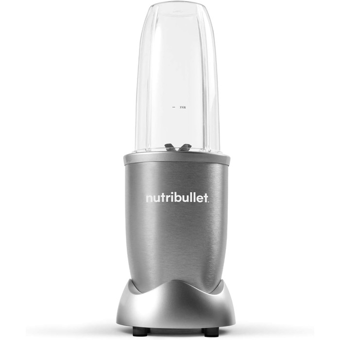 Смузі-мейкер Nutribullet Pro 900 Вт, електричний, 700 мл, компактний, сріблястий, легке очищення