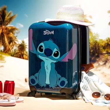 Дитяча валіза Disney із жорстким корпусом, 4 колеса, темно-синя Stitch, 28л, маленька дорожня валіза на колесах