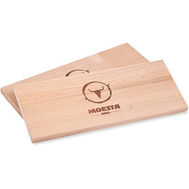 MOESTA-BBQ Дошка для копчення XXL з вільхи, набір 2 шт, багаторазова, без кори, для барбекю та гриля