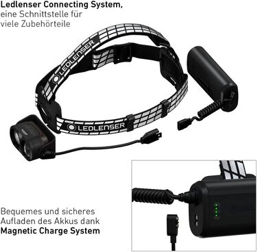 Ліхтар налобний Ledlenser H19R Signature, 4000 лм, LED, акумуляторний, водонепроникний IP67, з червоним світлом, Bluetooth, USB-магнітна зарядка, для шолома, для MTB, Outdoor, преміум-якість