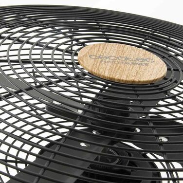 Вентилятор підлоговий Cecotec EnergySilence 620 Retrostyle 50W, хромований, діаметр 40 см, 3 швидкості, з коливанням, регульована висота, дерев'яна підставка