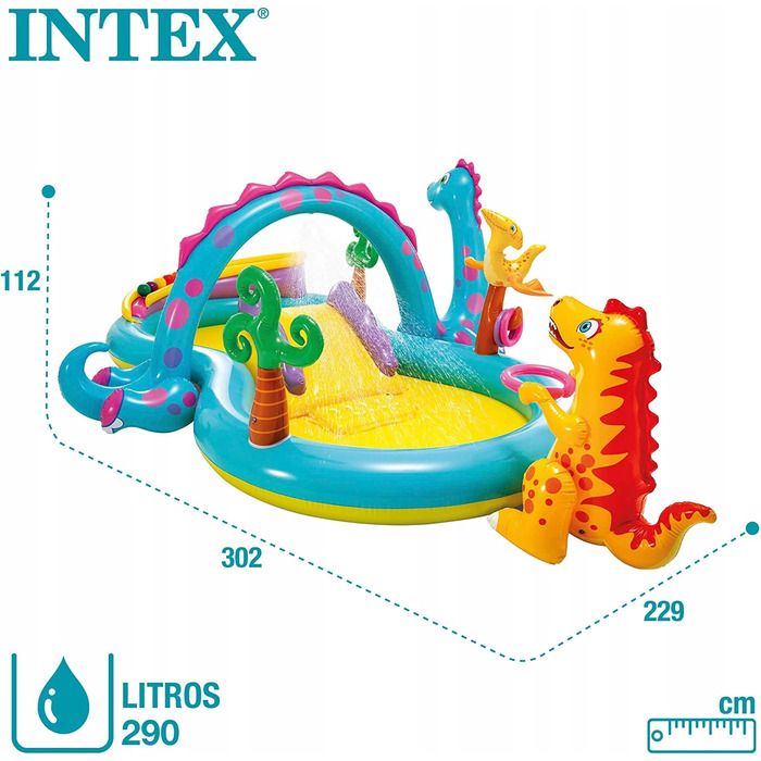 Надувний дитячий ігровий комплекс з басейном та гіркою Intex 57135 