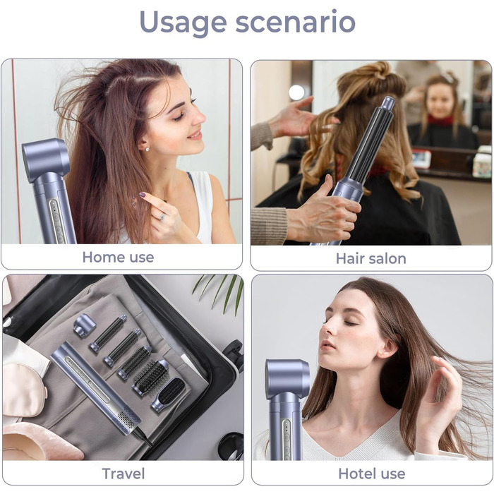 Набір для укладки волосся Hairstyler 5-в-1 з автозавиткою та фен-щіткою (Срібний)