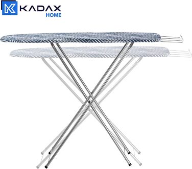 Гладильна дошка KADAX з полицею для праски, 104x30 см, компактна парова станція з пінною підкладкою, модель Eclipse