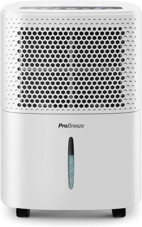Осушувач повітря Pro Breeze 12 л/доба для приміщень до 20 м², 3 режими, цифровий дисплей, таймер, шланг, проти вологи та плісняви, білий