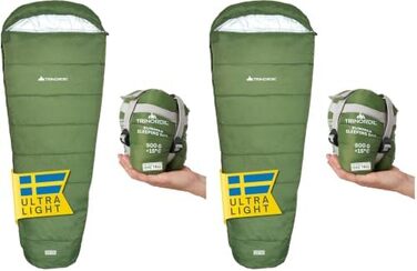 Ультралегкий літній спальний мішок Trinordic, кокон для дорослих, компактний для кемпінгу, хайкінгу та трекінгу, розмір L (набір 2 шт)