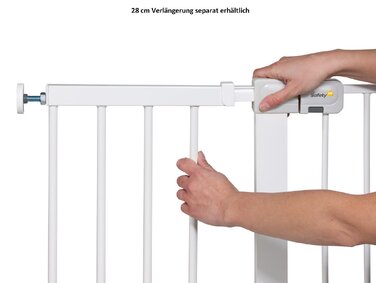 Захисний бар'єр для сходів Safety 1st Quick Close Plus, білий, металевий, розширюваний до 136 см
