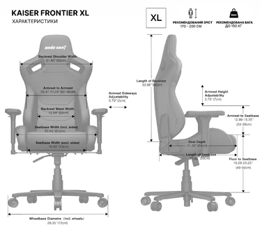 Крісло геймерське Anda Seat Kaiser Frontier XL Grey