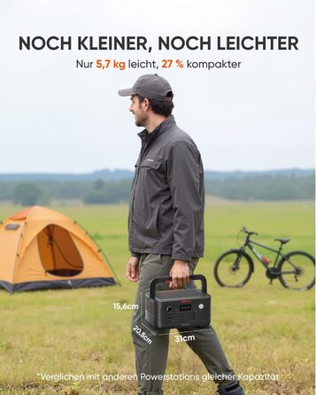 Портативна електростанція Jackery Explorer 500 V2, ємність 512 Wh, номінальна потужність 500 W, пікова потужність 1000 W