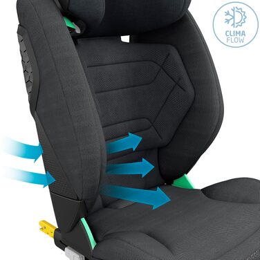 Дитяче автокрісло Maxi-Cosi RodiFix Pro² i-Size (100–150 см, 3.5–12 років) з ISOFIX, ClimaFlow та захистом G-CELL, Graphite
