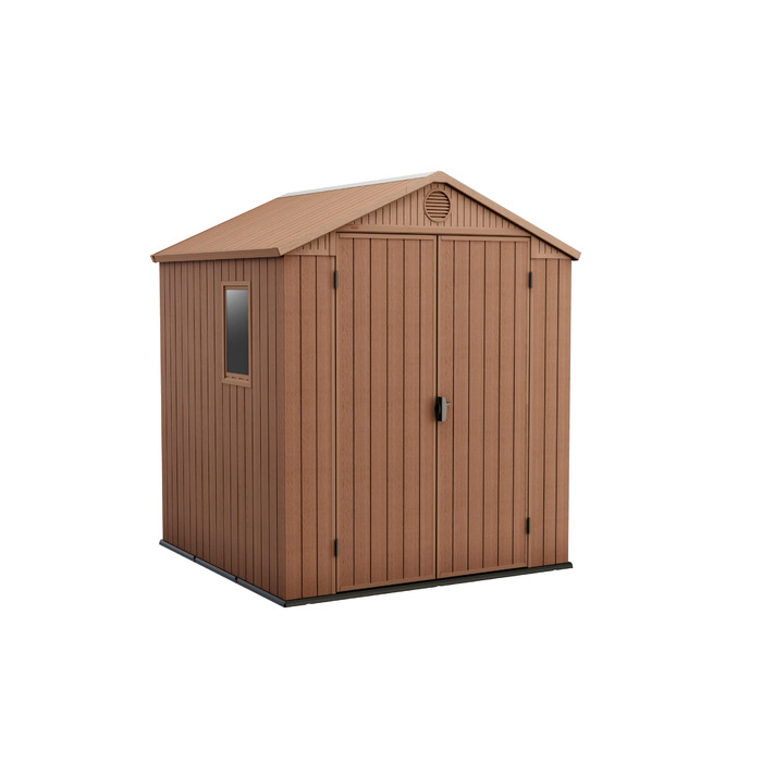 Садовий будиночок KETER Darwin 2,8 м² коричневий (6x6) з Evotech пластику, з дверима та вентиляцією, 25x184x205 см