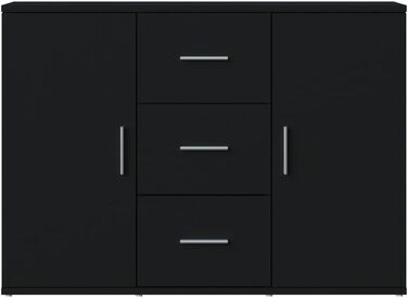 Комод-вітрина vidaXL, чорний, 91x29,5x65 см, ДСП, багатофункціональна шафа для вітальні