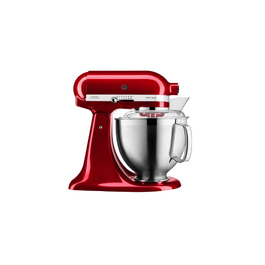 Кухонна машина KitchenAid Artisan — планетарний міксер з 2 чашами та 3 насадками з нержавіючої сталі, 4.8 л, колір: червоний (Liebesapfelrot)