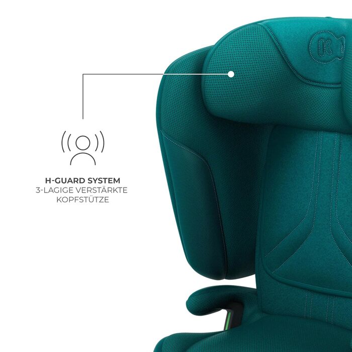 Автокрісло Kinderkraft UNITY 2 i-Size, 100-150 см, 3,5-12 років, регульована підголовник, AIR FLOW, 5 положень спинки, зелений