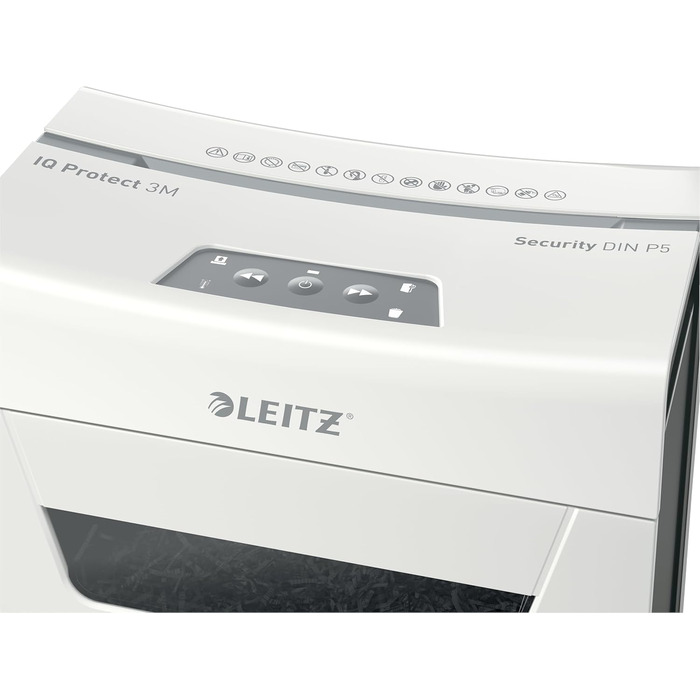 Leitz IQ 10X Premium Protect: Шредер для документів, 18л, 3 листи, мікроріз, для офісу та дому, білий