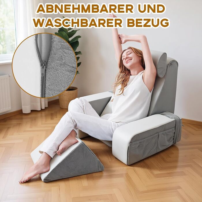 Подушка для читання з підголівником та підлокітниками, Memory Foam, для ліжка та дивана, зручна спинка для дорослих