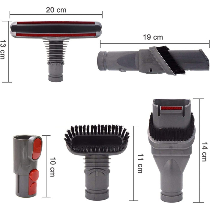 Набір аксесуарів 5-в-1 для пилососа Dyson V8 V7 V10 V6 DC19 DC29 DC34 DC33 DC35 DC62 — насадки, щітки, адаптер, змінні деталі
