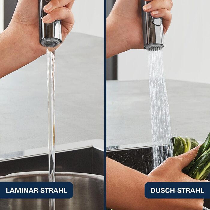 Змішувач кухонний GROHE Essence з висувним душем, поворотний 360°, хром - 30294000