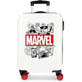 Дитяча валіза Marvel Avengers, біла, 55×40×20 см, ABS, з кодовим замком, 34 л, 2,6 кг, 4 колеса, ручна поклажа