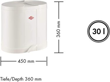 Сортувальний кошик Wesco Öko-Sammler 170, 2 x 15 л, пластик, сріблястий