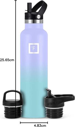 Термофляга IRON °FLASK Edelstahl 710 мл, Cotton Candy: Металева пляшка для води з 3 кришками, ізольована, не протікає, для спорту, школи, фітнесу, кемпінгу (з соломинкою)