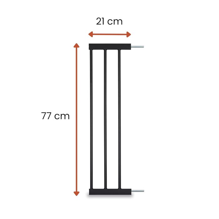 Захисний бар'єр Hauck Clear Step 2 Schwarz 75-80 см для дітей та собак, без свердління, з розширенням 21 см