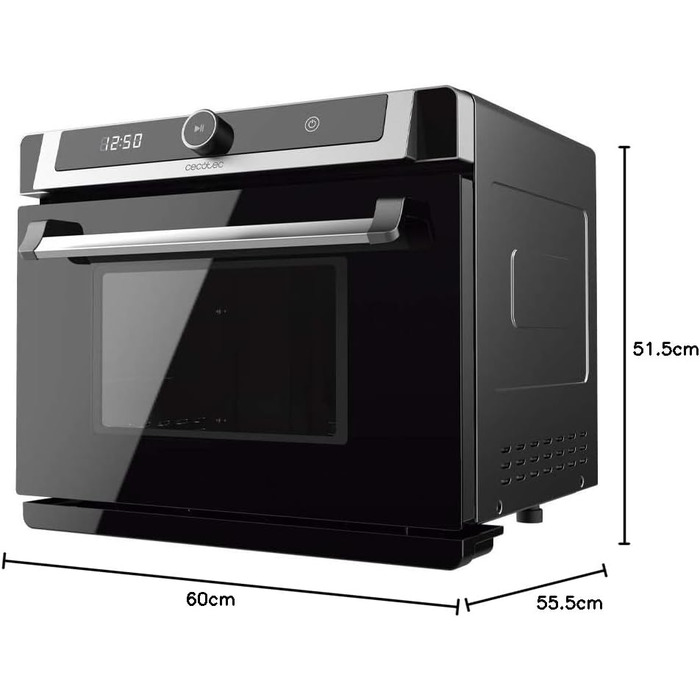 Пароварі-піч Cecotec Bake&Steam 4000 Combi Gyro, 2400 Вт, 3-в-1: пароварка, конвекційна піч та аерофритюрниця, 40 л, 7 функцій