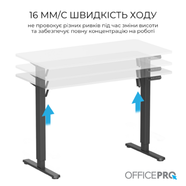 Комп’ютерний стіл з електрорегулюванням висоти OfficePro ODE1260WB