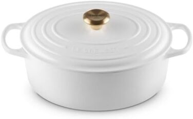 Овальний жаровий посуд Le Creuset 31 см із золотою ручкою