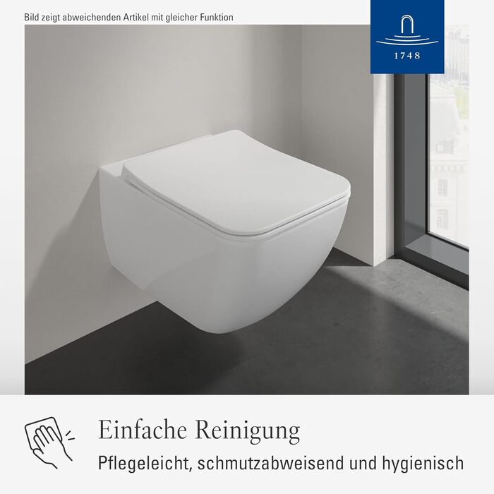 Сидіння для унітаза Villeroy & Boch Architectura D-подібне, білий глянцевий (Alpin), з мікроліфтом (SoftClose), знімне, термопласт (Duroplast), арт. 98M9C101