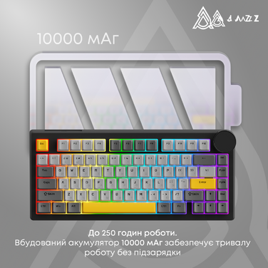 Бездротова механічна клавіатура Ajazz AK820 V2 Coconut Flake Switch (AK820-V2-CF-PWB)