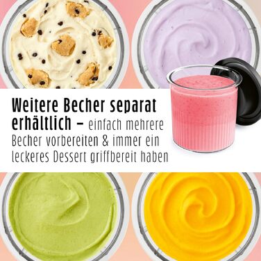 Машина для морозива GOURMETmaxx SmoothUp 800 Вт: льодогенератор, 10 програм, функція додавання інгредієнтів, LED-дисплей, 2 стакани в комплекті, чорний